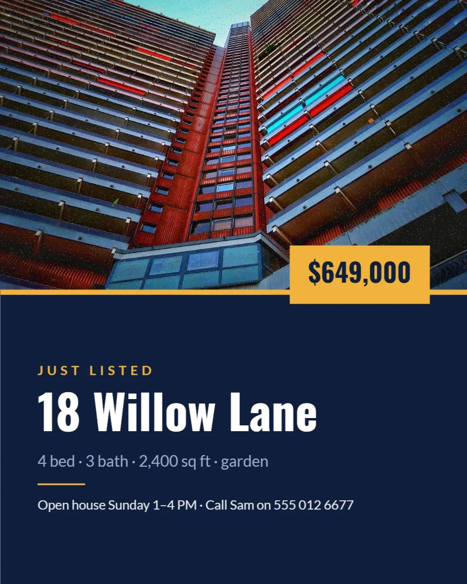 Real Estate Just Listed — editable marketing template