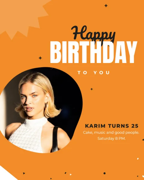 Orange Hexagon Birthday Post