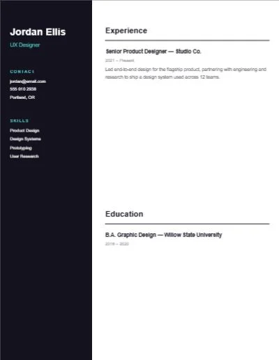 Editorial Minimal — editable resume template