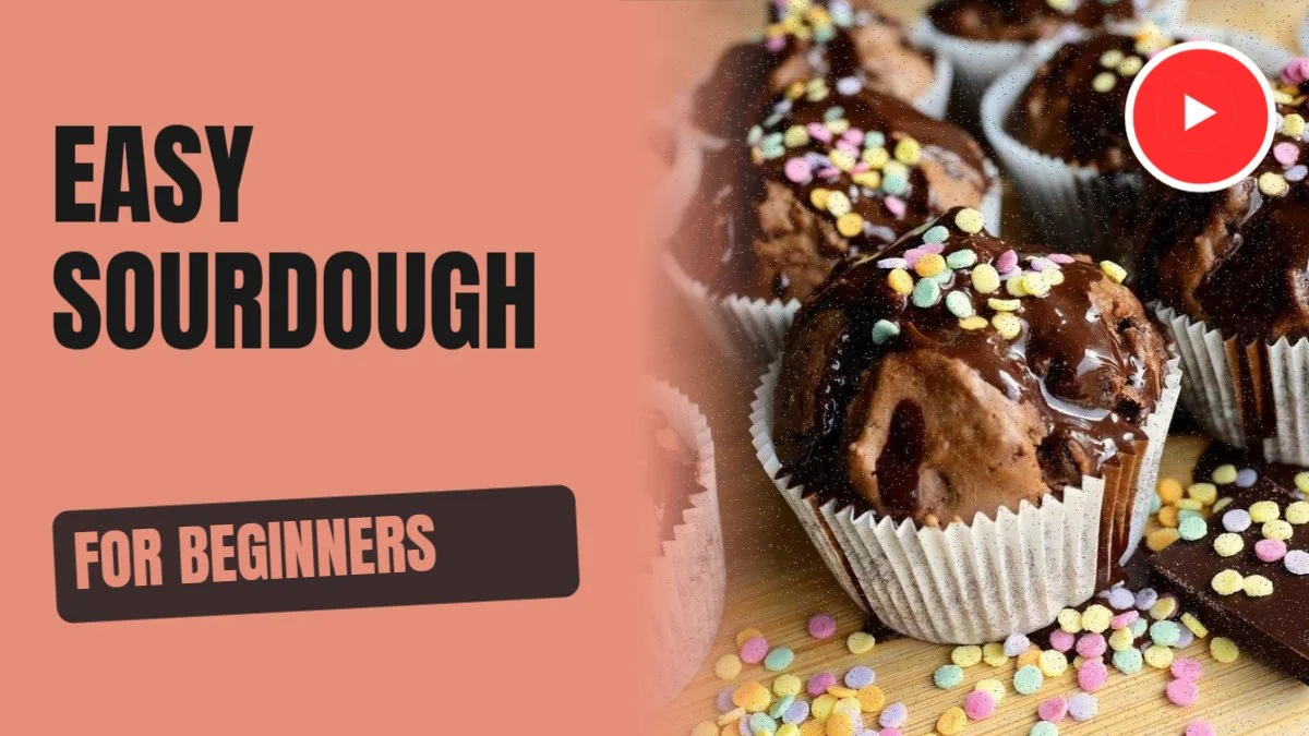 Easy Sourdough YouTube Thumbnail — editable social media template