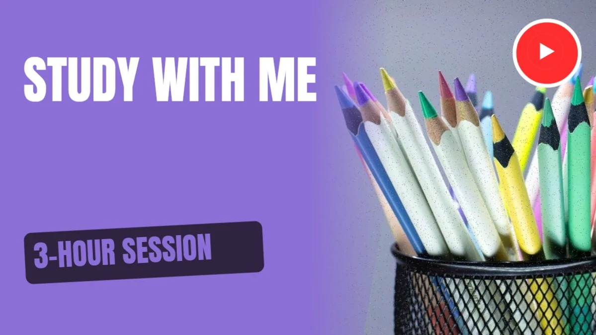 Study With Me YouTube Thumbnail — editable social media template